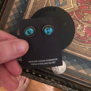 Topaz Native American Sterling Silver Earrings